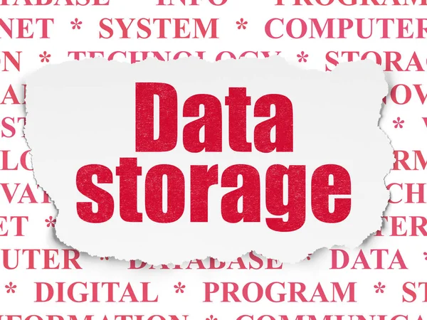 Informationskonzept: Datenspeicherung auf zerrissenem Papier — Stockfoto