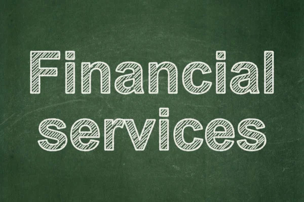 Koncepcji bankowości: usługi finansowe na tle tablica — Zdjęcie stockowe