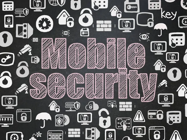 Säkerhetsbegreppet: Mobile Security på skolrådet bakgrund — Stockfoto