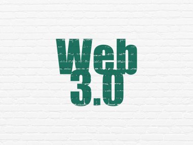 Web Tasarım: Web 3.0 duvar arka plan üzerinde