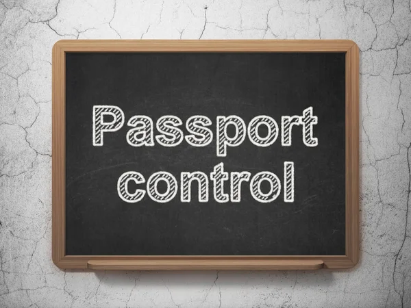 Vacation concept: Passport Control on chalkboard background — Stock Photo, Image