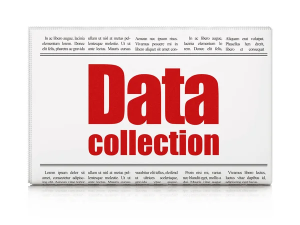 Концепція даних: заголовок газети Збір даних — стокове фото