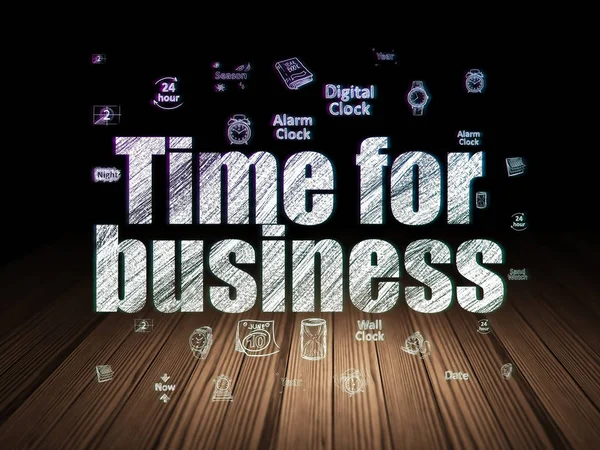 Концепция времени: Время для бизнеса в гранж темной комнате — стоковое фото