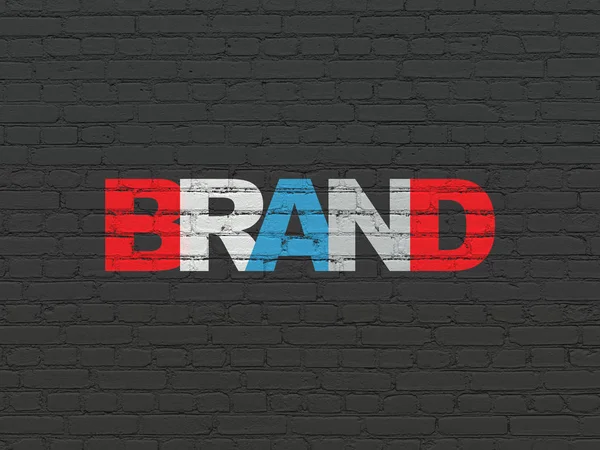 Advertising concept: Brand on wall background — Stock Photo, Image