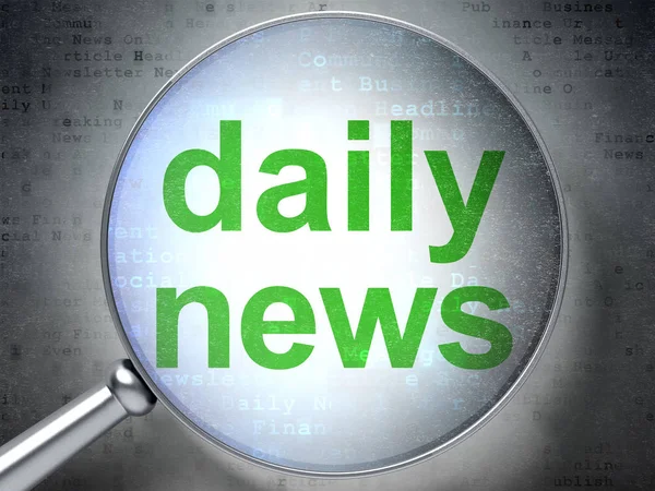 News concept: Daily News with optical glass