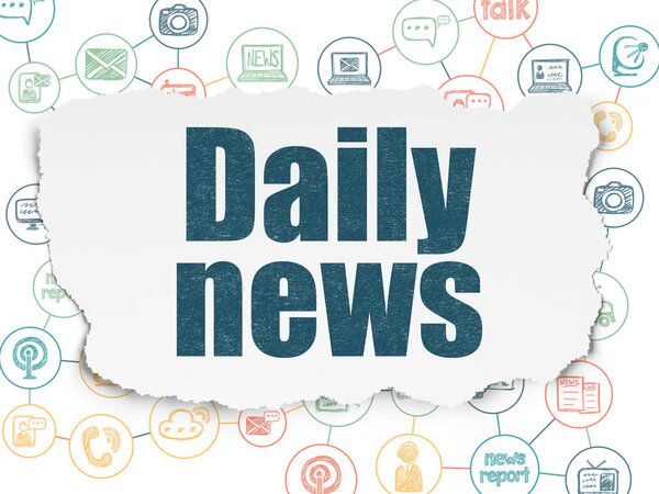 Концепция новостей: Daily News on Torn Paper background
