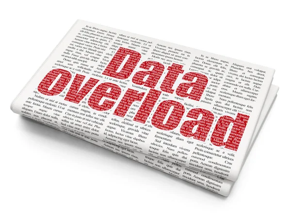 Concetto di dati: sovraccarico di dati su sfondo giornale — Foto Stock