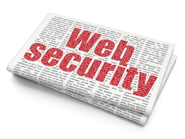 Veiligheidsconcept: Web Security op krant achtergrond — Stockfoto