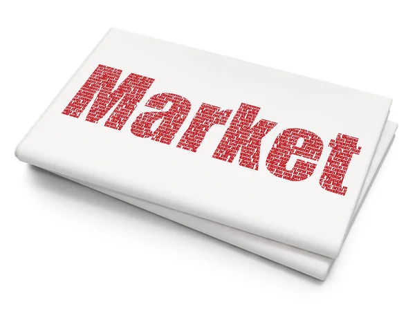 Conceito de publicidade: Market on Blank Newspaper background — Fotografia de Stock