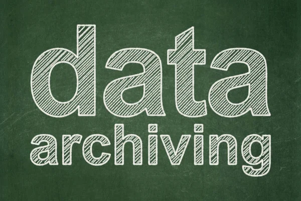 Informationskonzept: Datenarchivierung auf Tafelhintergrund — Stockfoto