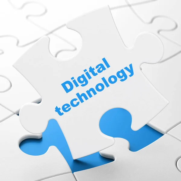 Concepto de información: Tecnología digital en el fondo del rompecabezas —  Fotos de Stock