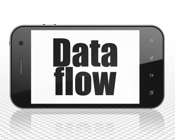 Information concept: Smartphone with Data Flow on display — Stock Photo, Image