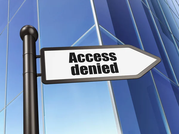 Концепция безопасности: знак Access Denied on Building background — стоковое фото