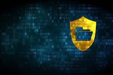 iş kavramı: dijital arka plan üzerinde kalkan ile klasör