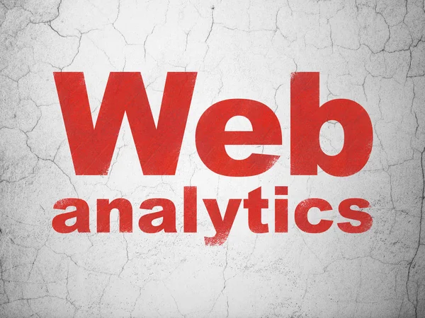 Web Tasarım: Web Analytics duvar arka plan üzerinde — Stok fotoğraf