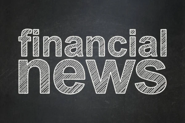 News concept: Financial News on chalkboard background — Stock Photo, Image