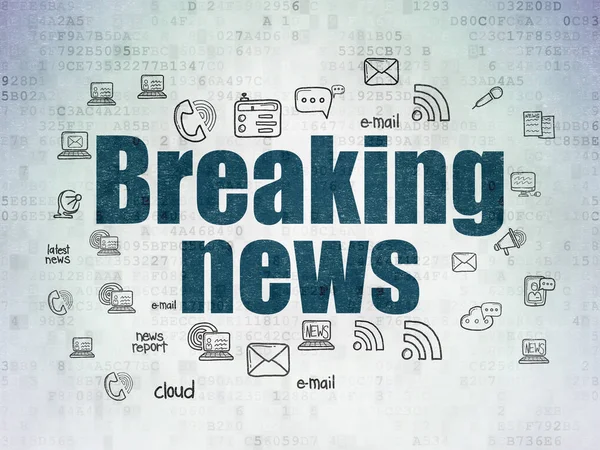 Nieuws-concept: Breaking News op digitale Data-Paper achtergrond — Stockfoto