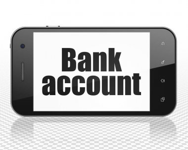 Bankacılık kavramı: Smartphone ile banka hesabı ekranda