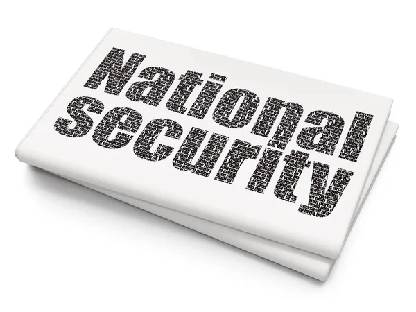 Concepto de seguridad: Seguridad nacional en el fondo del periódico en blanco — Foto de Stock