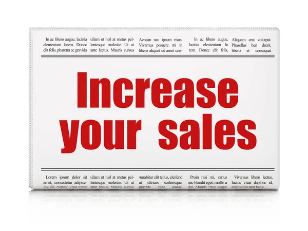 Üzleti koncepció: Újsághír növelése Your értékesítés — Stock Fotó