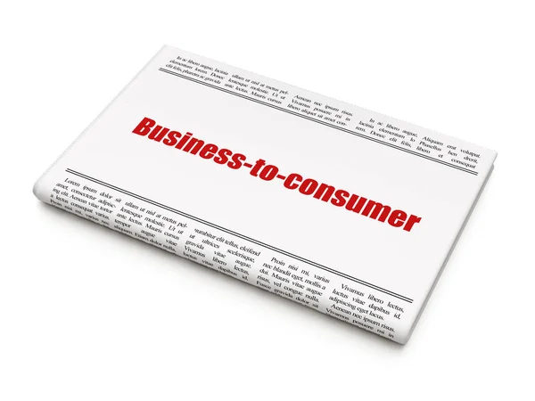 Finance koncept: tidningsrubrik Business-to-consumer — Stockfoto