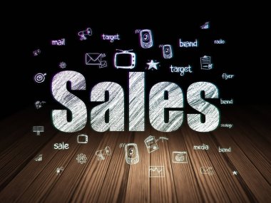 Reklam kavramı: grunge karanlık odada satış