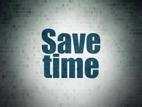 Zeitkonzept: Zeit sparen auf digitalem Datenpapier-Hintergrund — Stockfoto