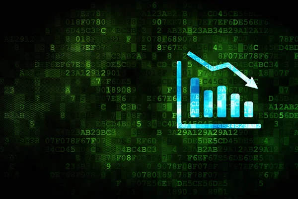 Conceito de marketing: Declínio Gráfico sobre fundo digital — Fotografia de Stock