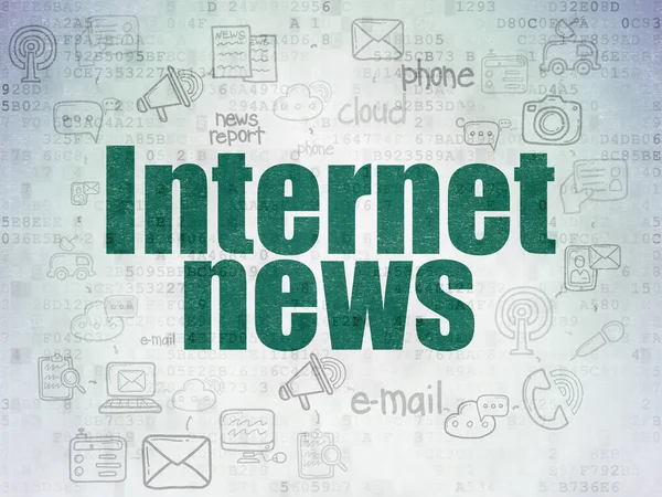 News concept: Internet News on Digital Data Paper background — Stock Photo, Image