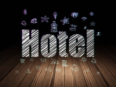 Turizm kavramı: grunge karanlık odada otel