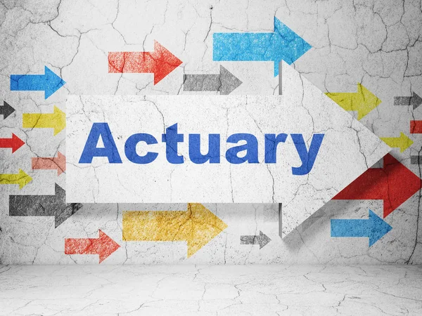 Insurance concept: arrow with Actuary on grunge wall background — Stock Photo, Image