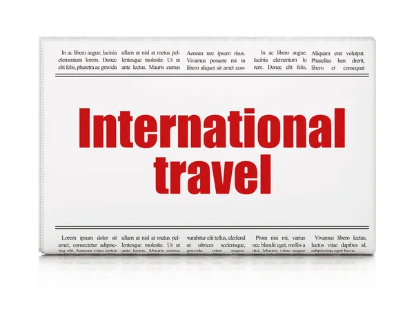 Έννοια του τουρισμού: τίτλο εφημερίδας International Travel — Φωτογραφία Αρχείου