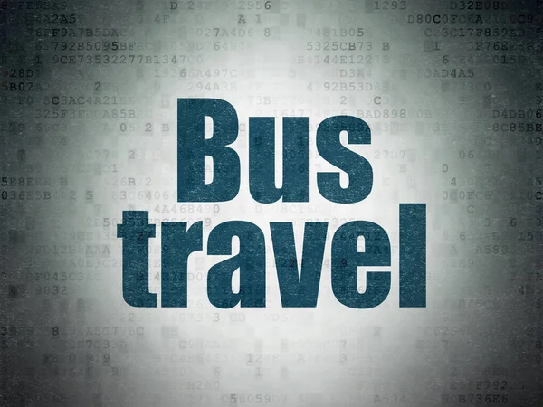 Concepto de turismo: Bus Travel on Digital Data Paper background —  Fotos de Stock