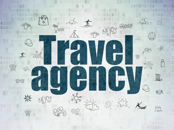Toerisme concept: reisbureau op digitale Data-Paper achtergrond — Stockfoto