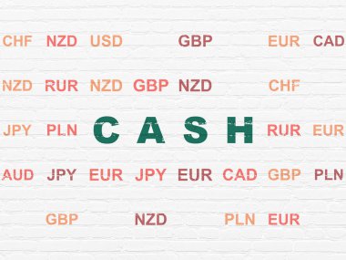 Bankacılık kavramı: nakit duvar arka plan üzerinde