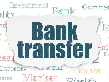 Bankacılık kavramı: yırtık kağıt arka plan banka havalesi