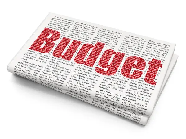 Concept de devise : Budget sur fond de journal — Photo