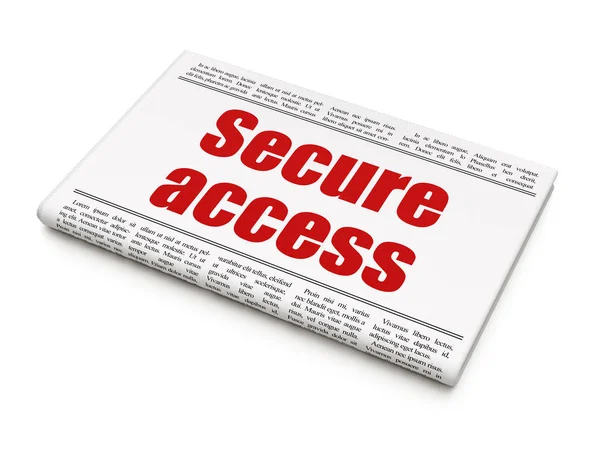 Koncepcja bezpieczeństwa: Gazeta headline Secure Access — Zdjęcie stockowe