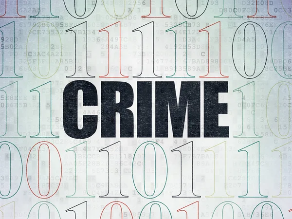 Emniyet konsepti: suç dijital veri kağıt arka plan üzerinde