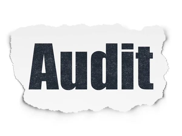 Concetto di finanza: audit su sfondo carta lacerata — Foto Stock