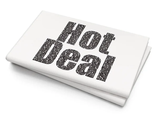 Concetto di finanza: Hot Deal su sfondo Blank Newspaper — Foto Stock