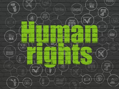 Siyasi kavram: insan hakları duvar arka plan üzerinde