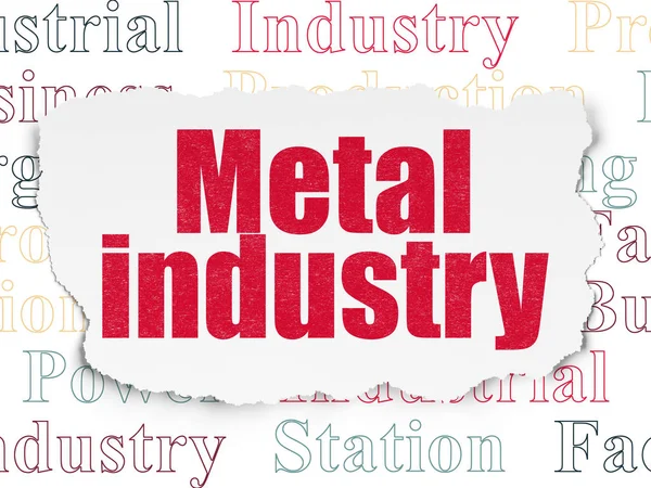 Branchenkonzept: Metallindustrie auf zerrissenem Papier — Stockfoto