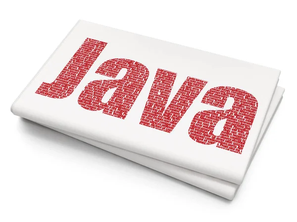データベースの概念: 空白の新聞の背景に Java — ストック写真