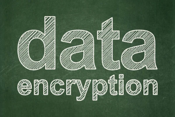 Concepto de seguridad: Cifrado de datos en el fondo de pizarra — Foto de Stock