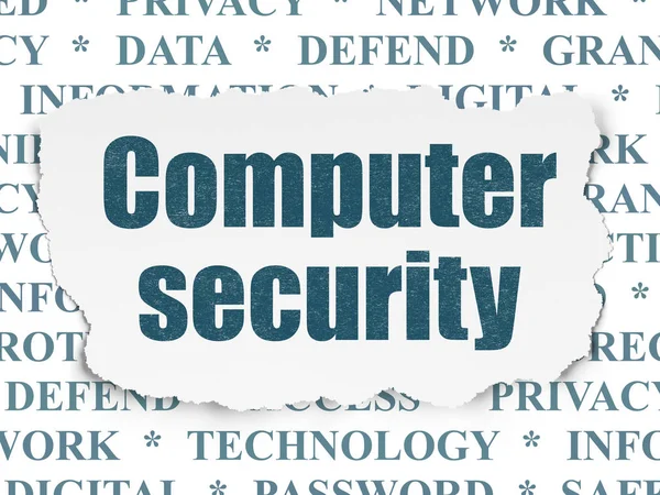 Conceito de privacidade: Computer Security on Torn Paper background — Fotografia de Stock