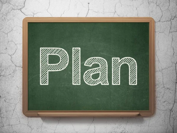 Bedrijfsconcept: Plan op het schoolbord achtergrond — Stockfoto