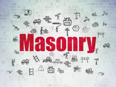 Bina inşaat kavramı: dijital veri kağıt arka plan duvar