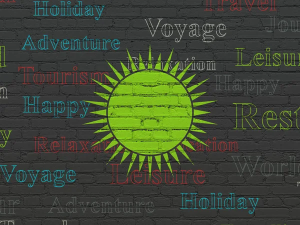 여행 컨셉: 태양 벽 배경 — 스톡 사진