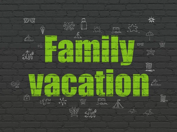 Travel concept: Family Vacation on wall background — Stock Photo, Image